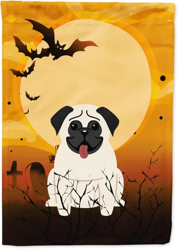 Miniatura 247 de Caroline's Treasures BB4307GF - Bandera de Halloween Airedale para jardín, bandera decorativa para patio exterior, obras de arte de patio, macizos