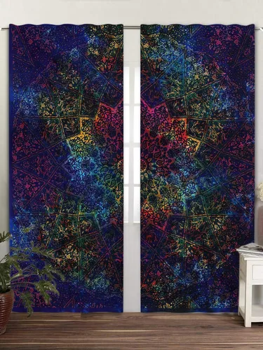 Miniatura 24 de Cortinas de ventana de mandala hippie indio, gitano, bohemio, sol, luna, hermosas cortinas para dormitorio, sala de estar, balcón, cenefa