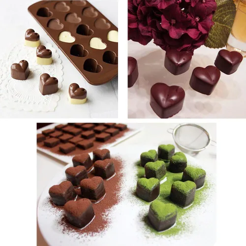 Miniatura 5 de Molde de silicona para chocolate con forma de corazón, moldes de caramelo para fiestas, bodas, gelatinas, cubitos de hielo en forma de corazón