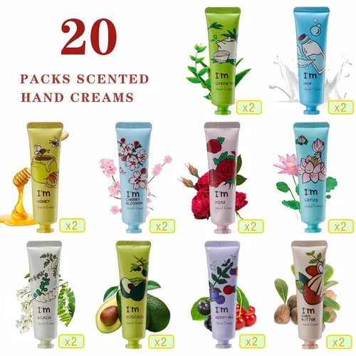 Miniatura 2 de Paquete de 20 cremas de manos para regalo, loción de manos para manos secas y agrietadas, manos de trabajo, cuerpo, crema de manos