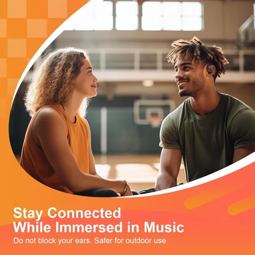 Miniatura 4 de TTQ Oreja abierta, auriculares inalámbricos Bluetooth 5.3, deportes con ganchos para las orejas y micrófono, tiempo de reproducción de 60 horas