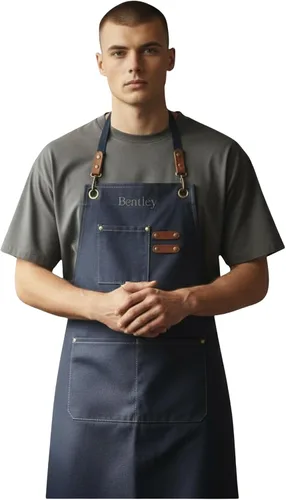 Miniatura 5 de Delantal de chef de lona personalizado, delantal unisex para mujeres y hombres, delantal para pintar, hornear artistas