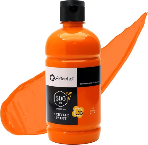 Miniatura 7 de Artecho Pintura Acrílica Oro - Botella Grande 500ml / 17oz, Pintura para Manualidades para Lienzo, Rocas, Madera, Tela, Cerámica, No Tóxica Dorado