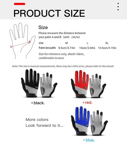 Miniatura 6 de Fullfinger - Guantes de ciclismo para hombres y mujeres, guantes de ciclismo para pantalla táctil, guantes de ciclismo para hombres, accesorios