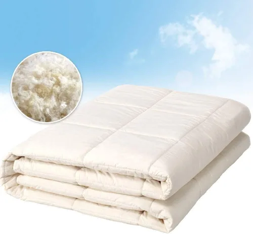 Edredón relleno de lana 100% para todas las estaciones, recubierto de edredón alternativo 100% algodón, relleno de edredón, blanco hueso,
