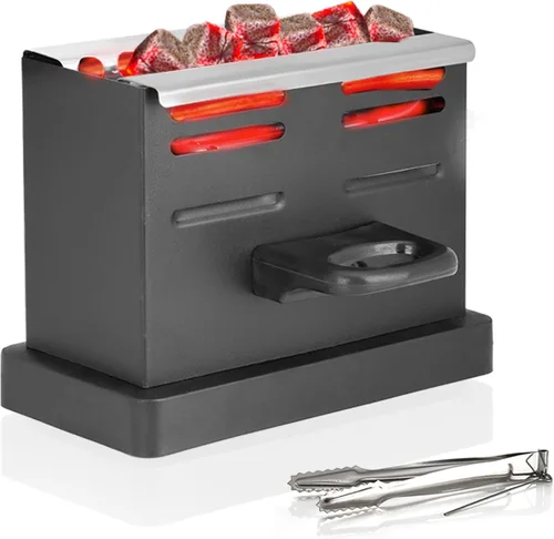 Miniatura 9 de Estufa de carbón eléctrico, placa caliente portátil, quemadores de carbón, placa calefactora, 1000 W, calentador de arranque de carbón con pinzas