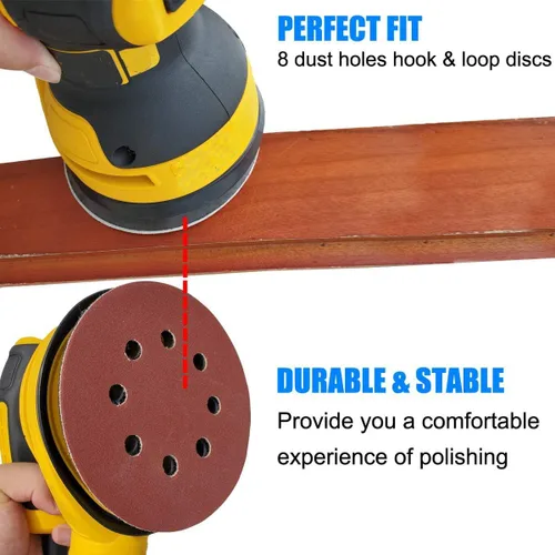 Miniatura 6 de Paquete de 2 almohadillas de lijadora de repuesto de metal de 5 pulgadas y 8 agujeros para lijadora Dewalt - Almohadillas de lijado de gancho