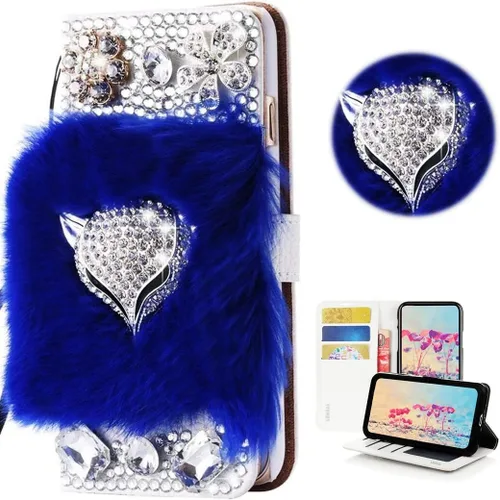 Miniatura 13 de Bling - Funda tipo cartera para teléfono compatible con Moto Edge 5G UW, elegante, diseño de zorro de lujo hecho a mano en 3D, funda magnética