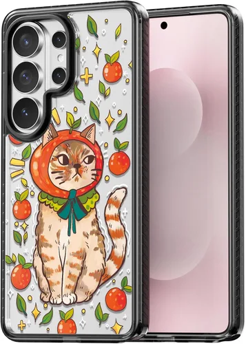 Miniatura 227 de Rosarnnah Funda compatible con Samsung Galaxy S24 Ultra, bonita estética, a la moda, divertida funda con estampado de gatito y gato, duradera a