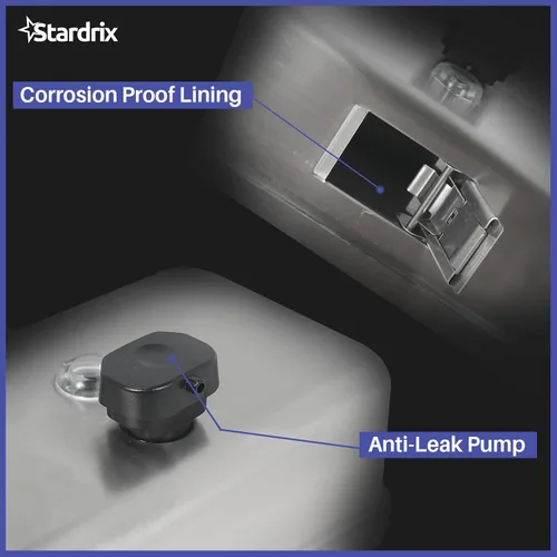 Miniatura 8 de Stardrix Dispensador de Jabón de Acero Inoxidable Resistente para Pared, 1100ml/37oz, con Forro a Prueba de Corrosión y Bomba Anti-Fugas para Baño