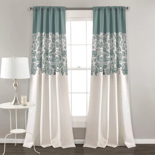 Miniatura 18 de LUSH DÉCOR Azul Marino Cortinas con Estampado Estate Garden de Lush Decor con Filtro de Luz, Juego de Paneles para Ventana para Sala, Comedor