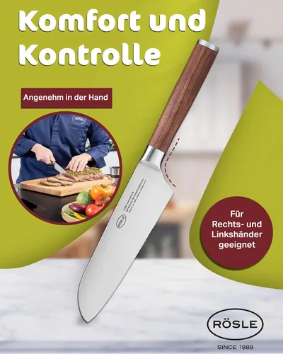 Miniatura 5 de Rösle Colección de cuchillos Masterclass, cuchillo Santoku, hoja de 8.6 pulgadas