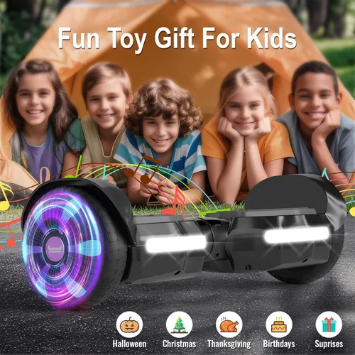 Miniatura 7 de Scooter, luces LED Bluetooth y Corlorful, potencia de rango de 7.5 mph y millas por motor dual de 250 W, regalos para niños y adultos, niñas y niños