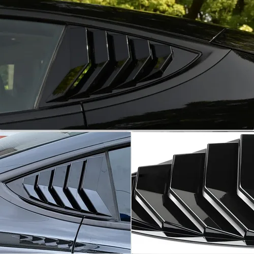Miniatura 5 de YHCDSEA Cubierta para persiana de ventana lateral trasera para modelo 3, rejilla de estilo deportivo, decoración exterior fresca para Tesla Model 3