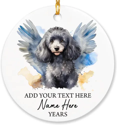 Miniatura 37 de Airedale Terrier - Adorno personalizado de alas de ángel para perro, regalo de pérdida de condolencias de mascotas, adorno de Navidad conmemorativo