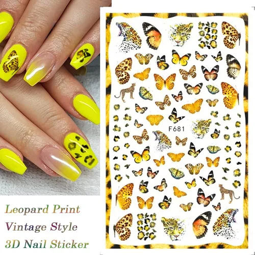 Miniatura 6 de Eseres 10 hojas de calcomanías de uñas de mariposa para mujer, diseño y arte de uñas