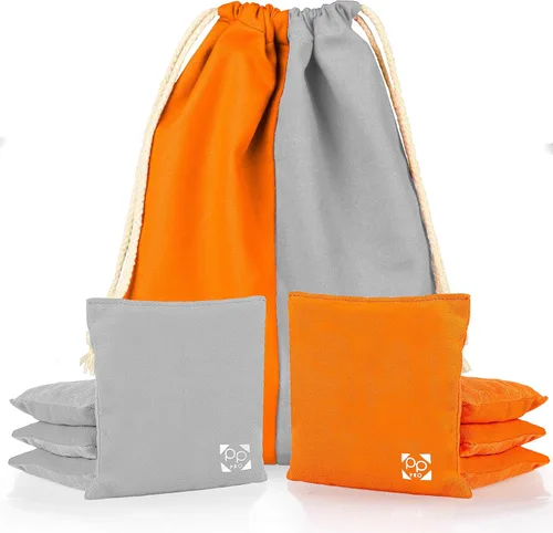 Bolsas Profesionales para Cornhole - Juego de 8 Reglamentarias para Todo Clima de Doble Cara - Lado Pegajoso/Lado Liso Bolsas de Frijoles para Juego