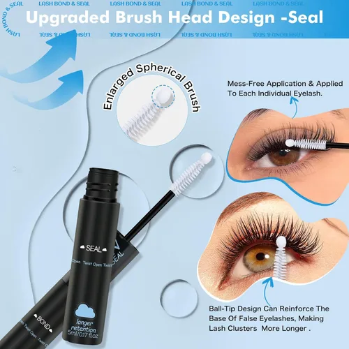 Miniatura 4 de Lash Cluster Glue Lash Remover For Lash Extensions 3 In 1 Kit Strong Hold Clear Bond and Seal Lash Glue Gentle Quick Removal Lash Cluster Remover