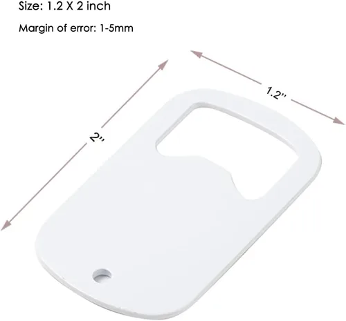 Miniatura 2 de Juego de 12 abrebotellas de sublimación de 1.2 x 2 pulgadas de acero inoxidable en blanco, abridor de botellas de cerveza en blanco, personalizable