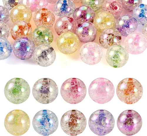 Craftdady 30 cuentas acrílicas de 0.787 in de goma de mascar de color AB cuentas focales redondas gruesas de burbujas espaciadoras para bolígrafos,