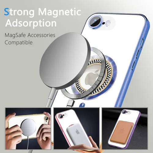Miniatura 275 de Misscase Funda magnética con purpurina para iPhone 11 compatible con MagSafe, protección completa, delgada, a prueba de golpes, antiarañazos
