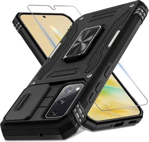 Miniatura 26 de DEERLAMN Funda para Samsung Galaxy A14 5G con Cubierta Deslizante para Cámara + Protector de Pantalla (2 Paquetes), Soporte de Anillo Giratorio