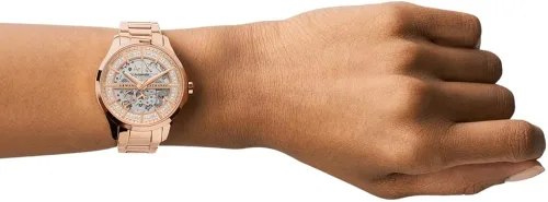 Miniatura 8 de Armani Exchange - Reloj de vestir de acero inoxidable con tres manos para mujer, Oro rosa automático, Reloj automático