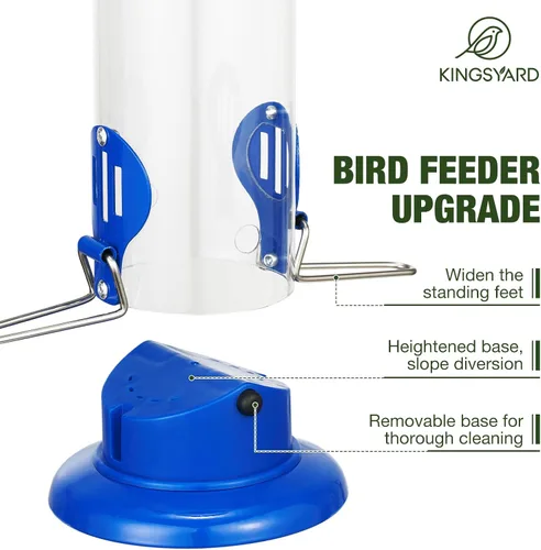 Miniatura 2 de Kingsyard Alimentador para Azulejos Mejorado para Colgar al Aire Libre, Tubo de Metal para Gusanos de la Harina con Percha Ensanchada para Pájaros
