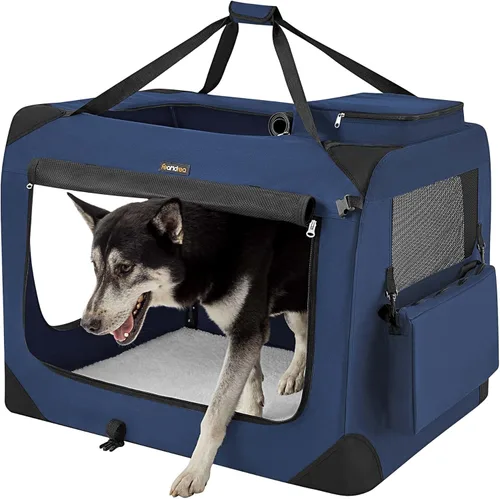 Miniatura 15 de Feandrea Jaula Plegable Suave para Perros de 32 Pulgadas, Jaula de Viaje Portátil para Perros para Uso Interior y Exterior, Transportín Kennel