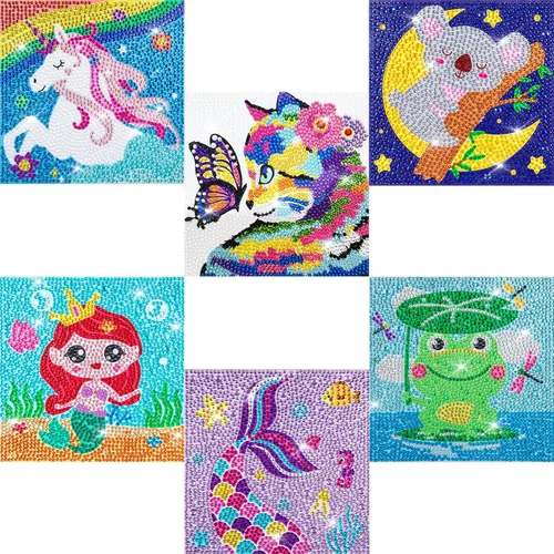 Miniatura 13 de Labeol Kits de arte de diamantes para niños, manualidades para niñas de 6 a 8 a 10 a 12 años, fáciles de hacer tú mismo, creativas calcomanías