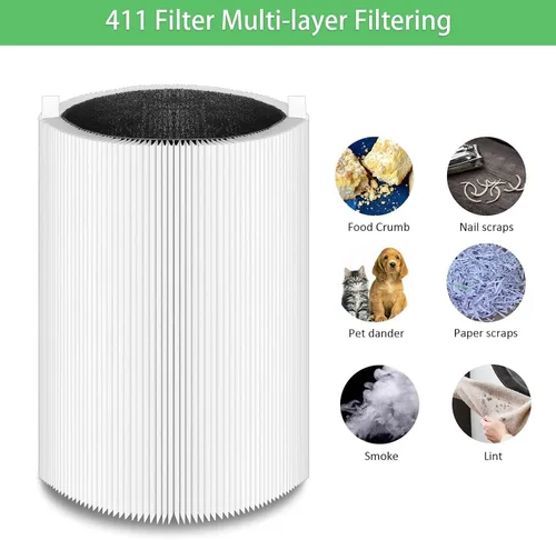 Miniatura 3 de Filtros de repuesto para Blueair Blue Pure 411 411+ Auto Mini, piezas con carbón activado silencioso, apto para filtro de mascotas más limpio