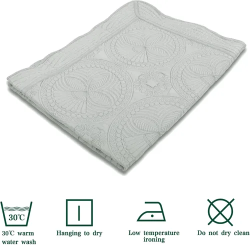 Miniatura 3 de MONOBLANKS Manta de Edredón de Bebé Personalizada Monograma Ligera con Relieve Escalonado para Todas las Estaciones (Gris)