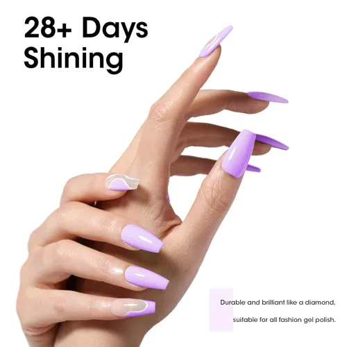 Miniatura 8 de GELLEN - Juego de capa base y capa superior de gel para uñas, 2 piezas de 18 ml, capa superior y base de gel de uñas de alta calidad, no necesita