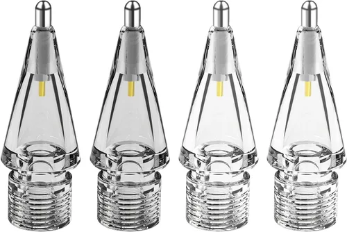 Reemplazo de puntas de lápiz Apple para Apple Pencil de 2ª y 1ª generación, puntas de lápiz de metal transparentes, punta similar a un bolígrafo,