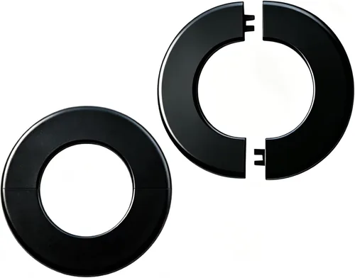 Paquete de 2 placas redondas de protección de brida dividida de pared ABS para accesorios de decoración de grifos de tubería de 3.0 pulgadas/2.992