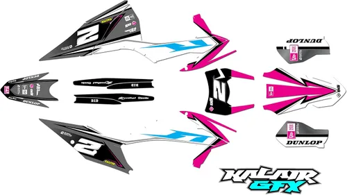 Miniatura 4 de Kit gráfico para KTM Enduro 4-Stroke 250 EXC-F, 350 EXC-F, 450 EXC-F y 500 EXC-F años 2020, 2021, 2022 y 2023 Razor Series Azul-Verde 16 Mil
