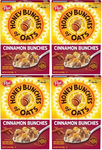 Miniatura 11 de Post Honey Bunches of Oats Cereal de desayuno de vainilla, cereal de vainilla con racimos de avena y granola, caja de 18 onzas (paquete de 2)