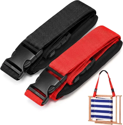 Miniatura 17 de Sanwuta Correa de transporte ajustable para silla de playa, correas para silla de camping, plegables, para playa, mochilero, bicicletas plegables