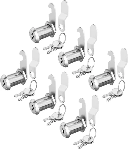 Miniatura 10 de 1 paquete de cerraduras de gabinete con llaves, cerradura de leva de 5/8" con llave similar, cerradura de repuesto para cajones seguros, gabinete