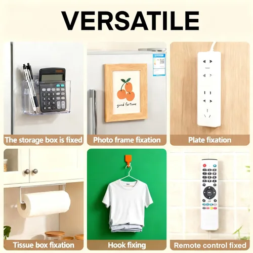 Miniatura 4 de 24 pares (48 paquetes) tiras para colgar cuadros, resistentes, fáciles de quitar, ganchos de pared sin clavos, sin agujeros de daño, kits aptos