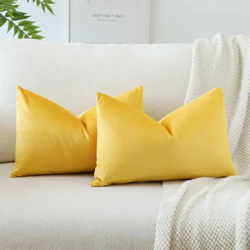Miniatura 57 de OTOSTAR Paquete de 2 fundas de almohada decorativas de terciopelo suave, fundas de cojín cuadradas sólidas, decoración del hogar, fundas de almohada