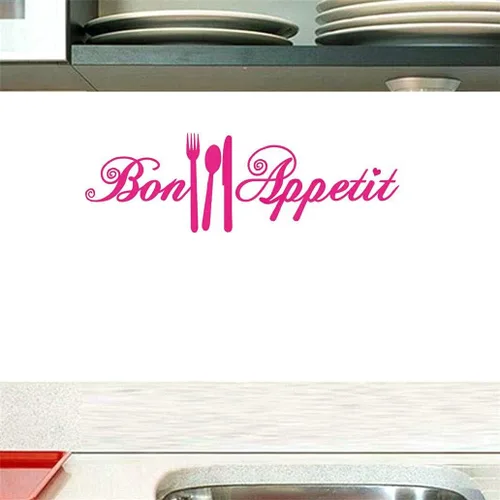 Miniatura 7 de Bon Appetit - Calcomanías de vinilo para cocina, azulejo, tenedor, cuchara, adhesivo de vinilo para cafetería, cafetería, tienda, restaurante, sala