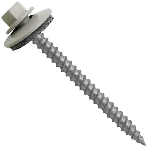 Miniatura 36 de 12 tornillos para techos de metal gris ABC de 2-1/2 pulgadas, cabezal de arandela hexagonal, arranque automático/roscado, arandela EPDM. 1 bolsa