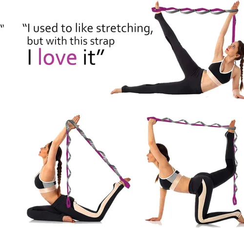 Miniatura 7 de SANKUU - Correas de yoga para estiramiento con 12 bucles, póster de entrenamiento, correas para estiramiento, equipo de terapia física, bandas
