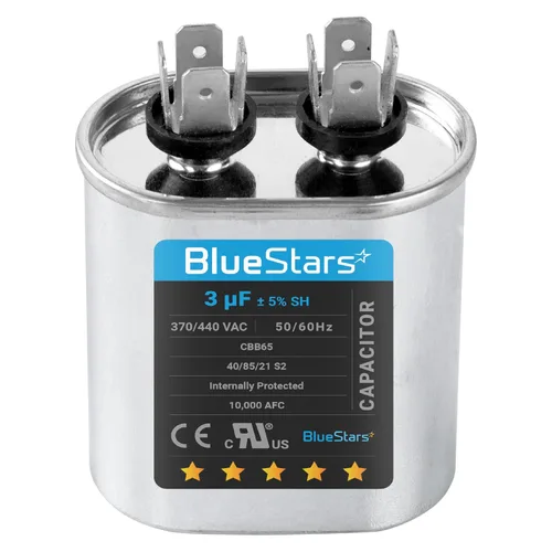 Miniatura 13 de [Listado UL] BlueStars 10 uF ± 5% MFD 370/440V CBB65 CBB65A Pieza de Repuesto de Capacitor de Arranque y Funcionamiento Ovalado - Capacitores