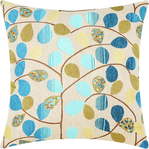 Miniatura 14 de CaliTime Funda de cojín para sofá, decoración del hogar, felpilla de lujo con hojas bonitas de ambos lados, 18 x 18 pulgadas, color azul crudo