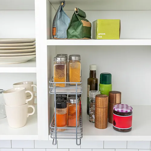 Miniatura 2 de Household Essentials Glidez - Organizador de almacenamiento extraíble de acero con recubrimiento en polvo con forros de plástico para uso en estante