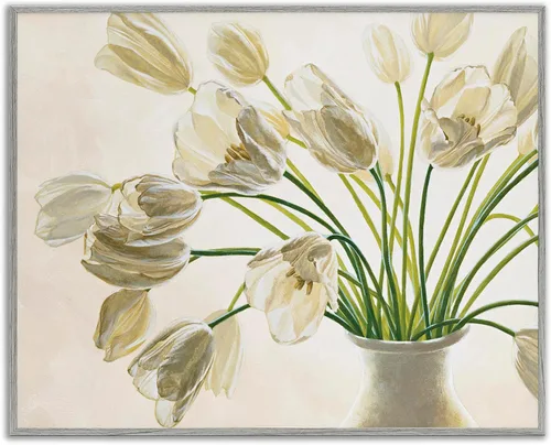 Miniatura 30 de Stupell Industries Ramos florales antiguos en frascos, arte giclée enmarcado, blanco, 20 x 16 pulgadas, fácil de colgar y resistente, fabricado