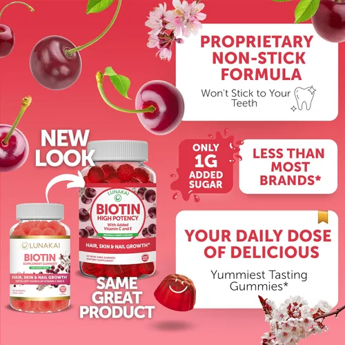 Miniatura 4 de Paquete de gomitas prenatales y de biotina Lunakai - Gomitas multivitamínicas para el embarazo con hierro y ácido fólico - Suplemento