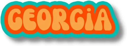 Georgia Travel Sticker, Multiple Colors, Vinyl Laptop Water Bottle Sticker, Places I've Been, Trendy Luggage Decal, Vintage Travel Inspired (Amalfi)